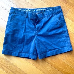 Eddie Bauer Navy Shorts Legend Wash Stretch Slightly Curvy Fit Women's